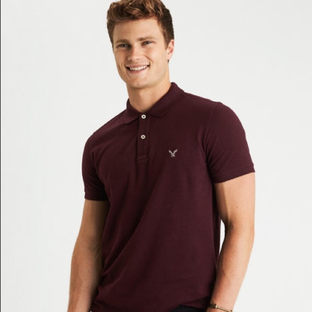 American Eagle Maroon Polo
